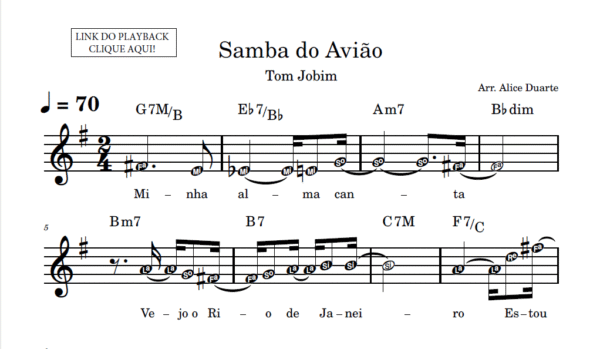 Samba do Avião - Partitura Facilitada