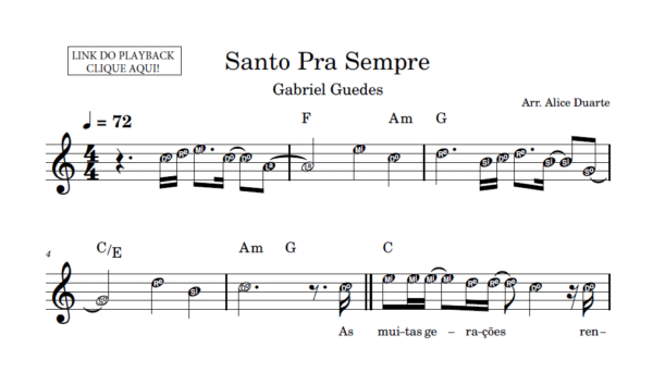 Santo Pra Sempre - Partitura Facilitada