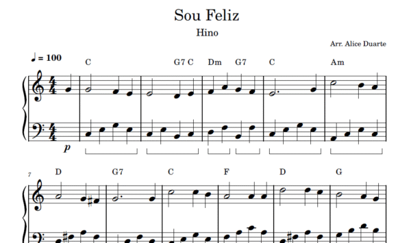 Sou Feliz - Partitura para Piano