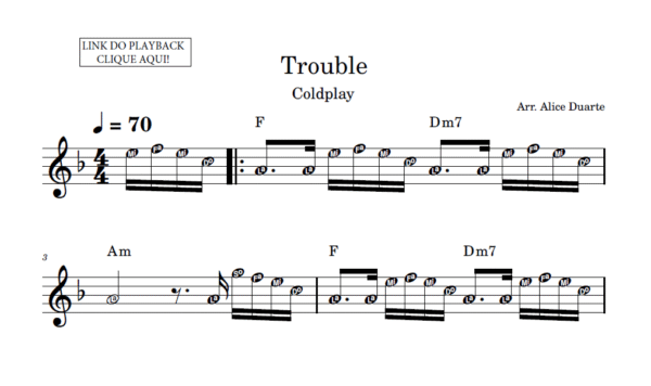 Trouble - Partitura Facilitada