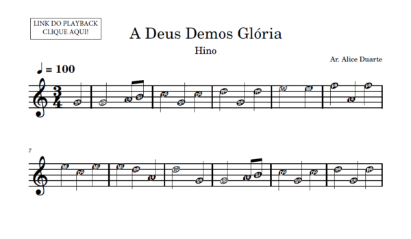 A Deus Demos Glória - Partitura para Sax Alto