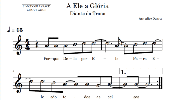 A Ele a Glória - Partitura para Sax Alto