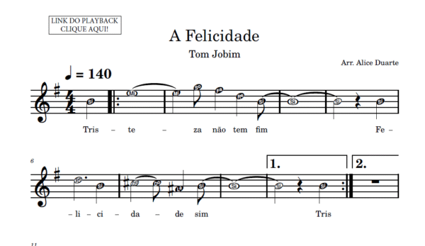 A Felicidade - Partitura para Instrumentos em Sib