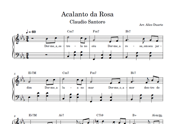 Acalanto da Rosa - Partitura para Piano