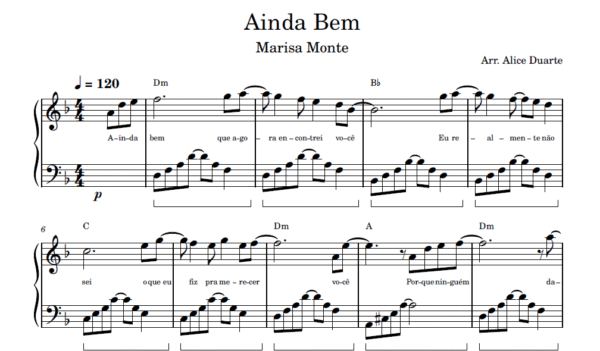 Ainda Bem - Partitura para Piano