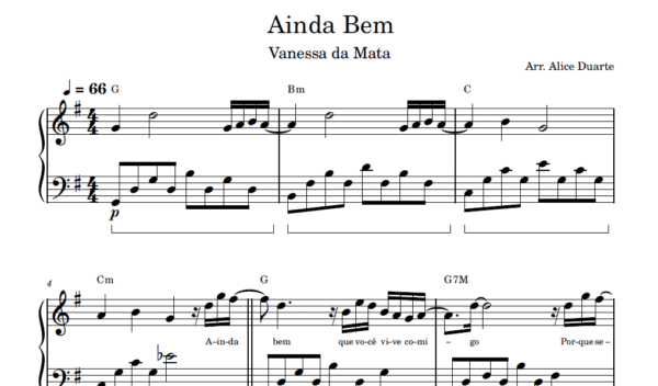 Ainda Bem - Partitura para Piano