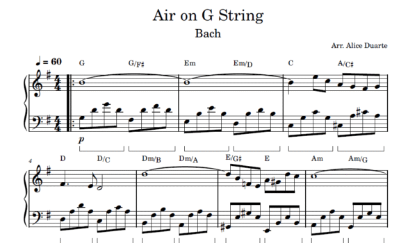 Ária da 4ª Corda - Partitura para Piano