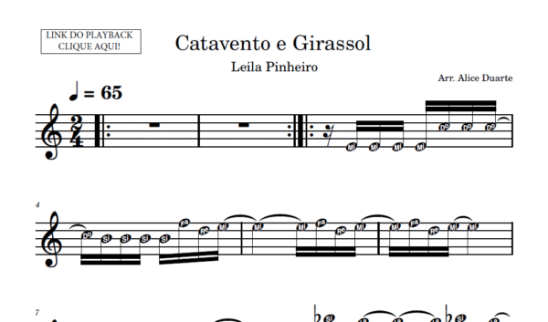 Catavento e Girassol - Partitura para Instrumentos em Sib