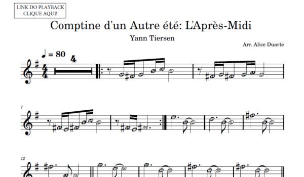 Comptine d'un Autre été L'Après-Midi - Partitura Facilitada