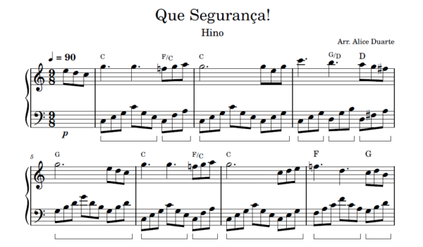 Que Segurança! - Partitura para Piano
