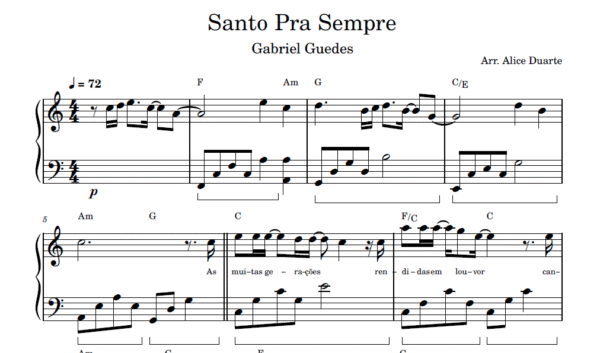 Santo Pra Sempre - Partitura para Piano