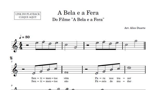 A Bela e a Fera - Partitura para Instrumentos em Sib