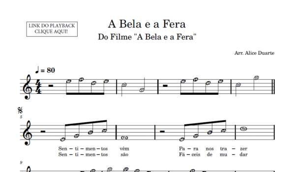 A Bela e a Fera (Tema) - Partitura para Sax Alto