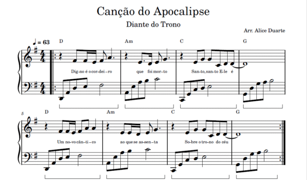 Canção do Apocalipse - Partitura para Piano