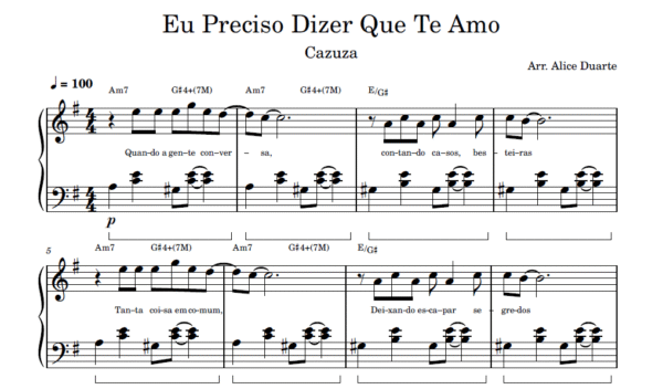 Eu Preciso Dizer Que Te Amo - Partitura para Piano
