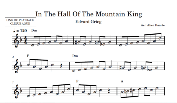 In The Hall Of The Mountain King - Partitura Facilitada