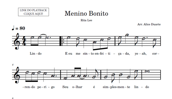 Menino Bonito - Partitura para Instrumentos em Sib