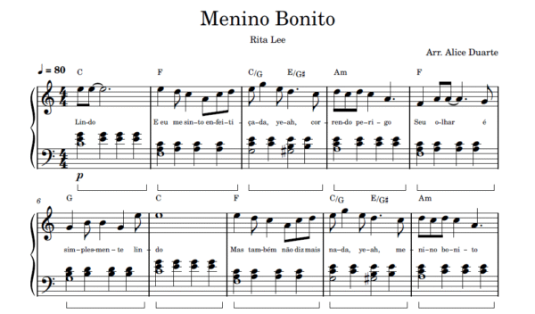 Menino Bonito - Partitura para Piano