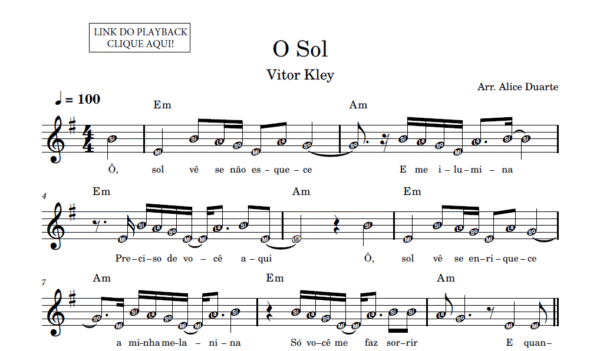 O Sol - Partitura Facilitada