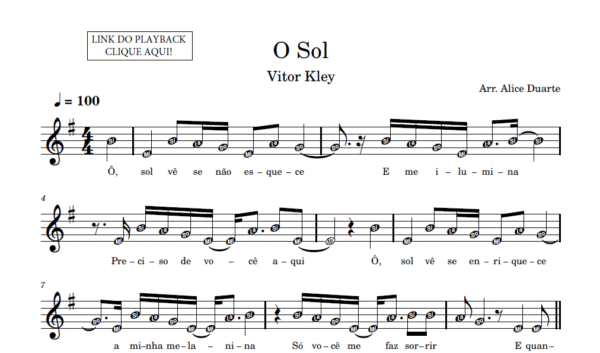 O Sol - Partitura para Sax Alto