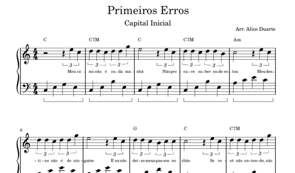 Primeiros Erros - Partitura para Piano