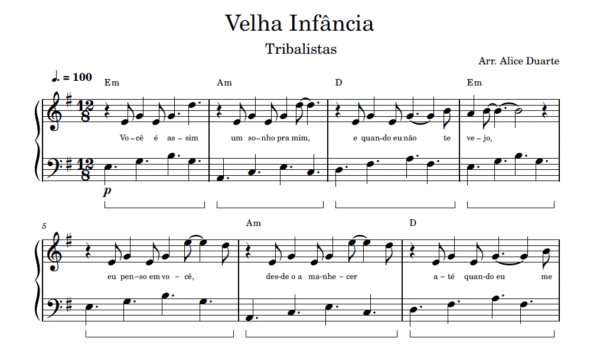 Velha Infância - Partitura para Piano