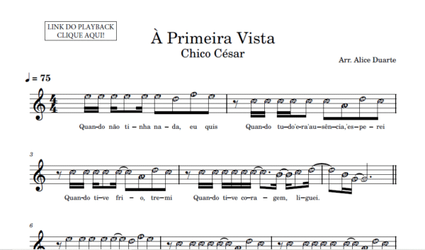 À Primeira Vista - Partitura para Instrumentos em Sib