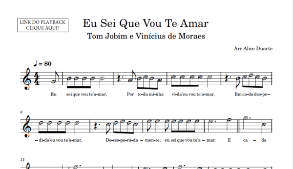 Eu Sei Que Vou Te Amar - Partitura para Instrumentos em Sib