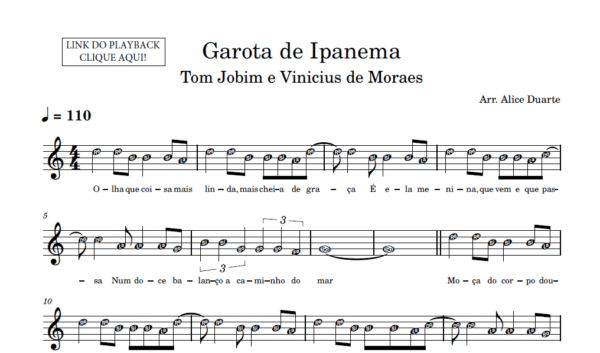Garota de Ipanema - Partitura para Instrumentos em Sib