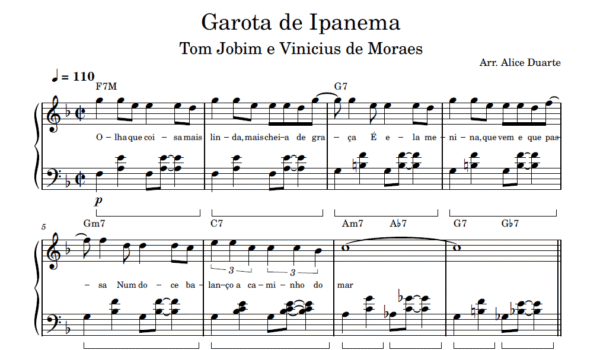 Garota de Ipanema - Partitura para Piano