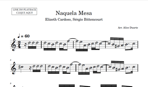 Naquela Mesa - Partitura para Instrumentos em Sib
