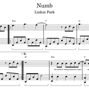 Numb - Partitura para Piano
