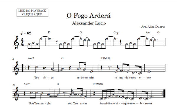 O Fogo Arderá - Partitura Facilitada