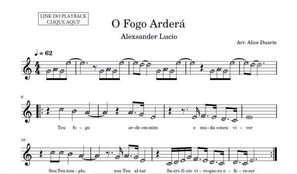 O Fogo Arderá - Partitura para Instrumentos em Sib