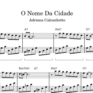O Nome Da Cidade - Partitura de Piano