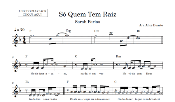 Só Quem Tem Raiz - Partitura Facilitada
