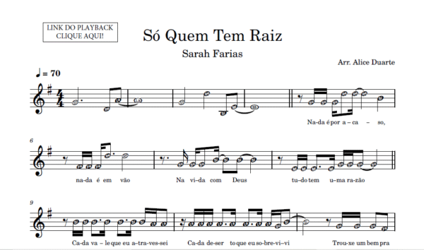 Só Quem Tem Raiz - Partitura para Instrumentos em Sib