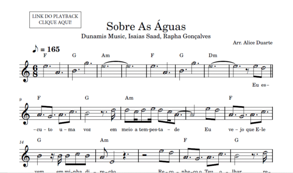 Sobre As Águas - Partitura para Sax Alto