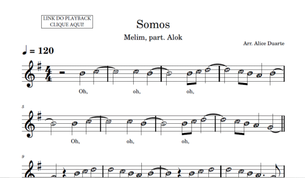 Somos - Partitura para Instrumentos em Sib