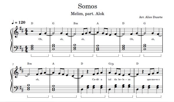 Somos - Partitura de Piano