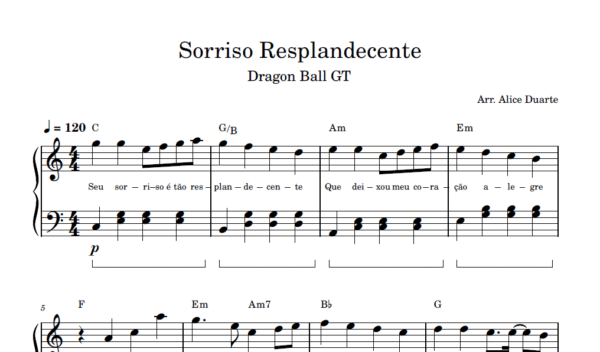 Sorriso Resplandecente - Partitura de Piano