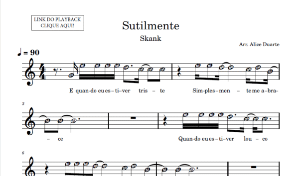 Sutilmente - Partitura para Sax Alto