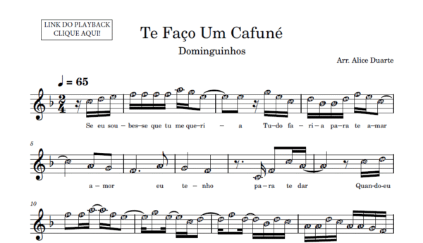 Te Faço Um Cafuné - Partitura para Instrumentos em Sib