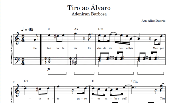 Tiro Ao Álvaro - Partitura de Piano
