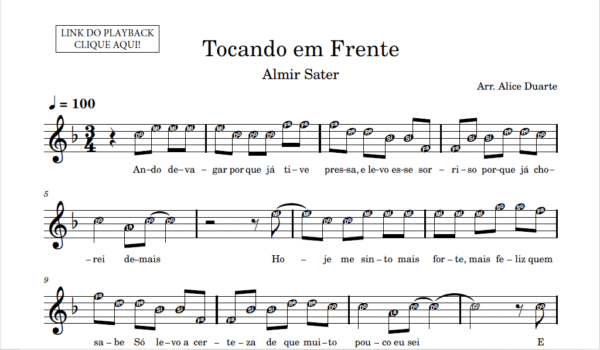 Tocando em Frente - Partitura para Instrumentos em Sib