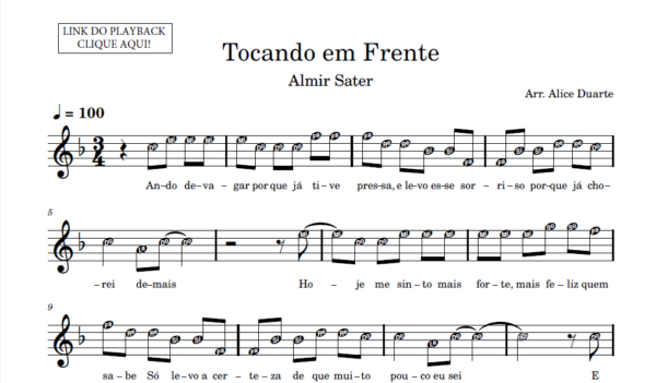 Tocando em Frente - Partitura para Sax Alto