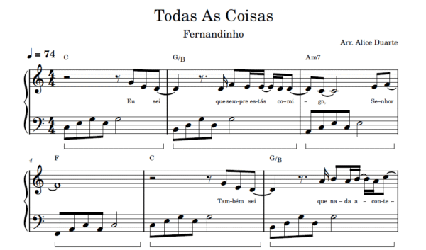 Todas As Coisas - Partitura para Piano