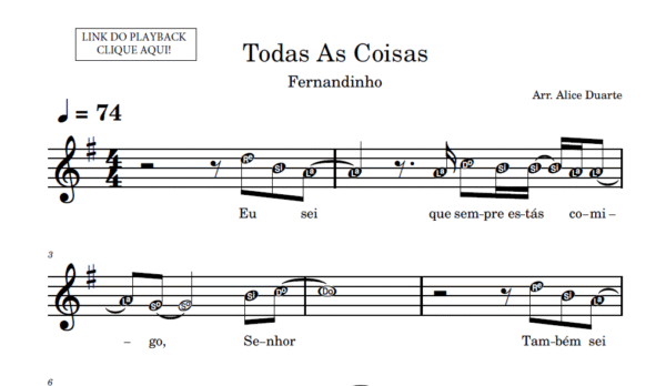 Todas As Coisas - Partitura para Sax Alto