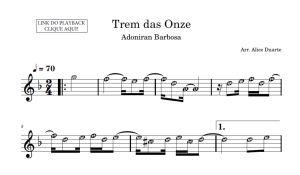 Trem das Onze - Partitura para Instrumentos em Sib