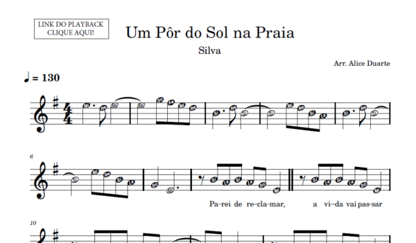 Um Pôr do Sol na Praia - Partitura para Sax Alto